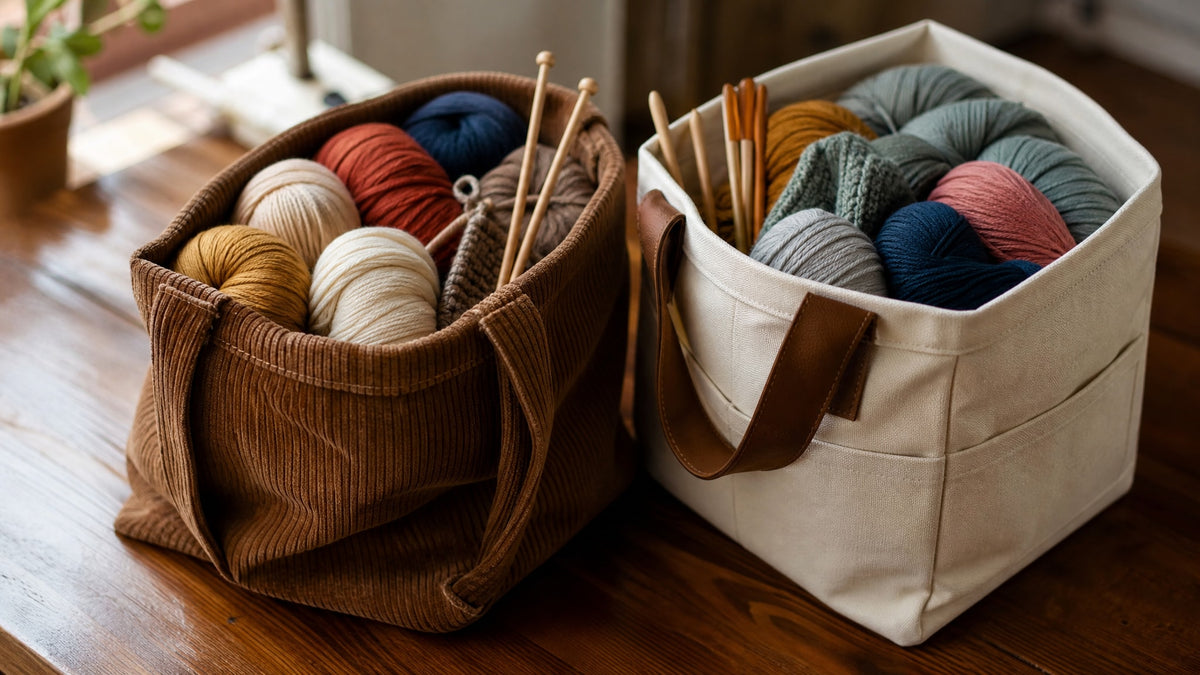 Corduroy Yarn Bag Vs Canvas Yarn Bag: Which to Buy? - CRAFTISS