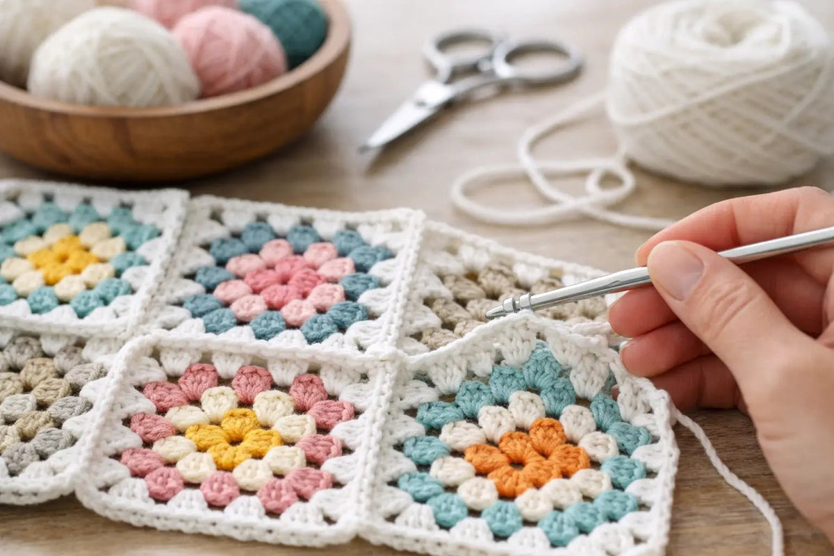 Granny Square Joining Guide for Clean Finishes - CRAFTISS