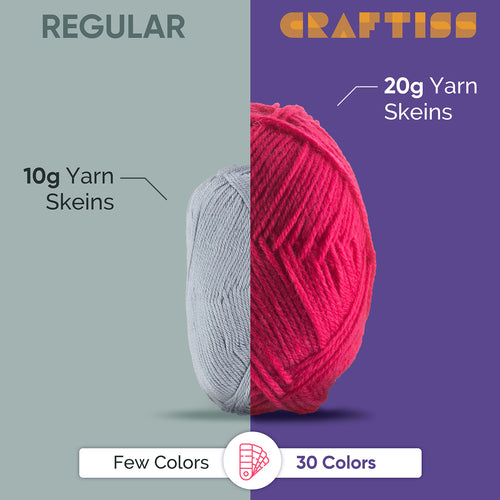 60*0.7 Oz Acrylic Yarn Skeins - 2600 Yards of Soft Yarn for Crocheting, Knitting and Craft Projects - CRAFTISS