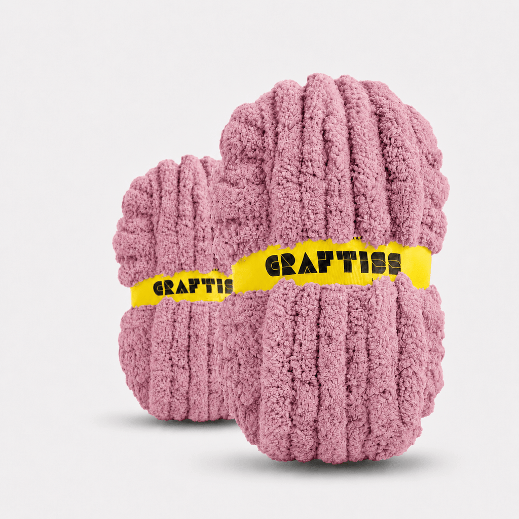 Pink Chunky Chenille Yarn for Blankets - CRAFTISS