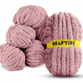 8 Rolls Chunky Chenille Yarn for Crocheting - Jumbo 7 Weight (27 yds, 8 oz Each Skein), Bulky Thick Crochet Knit Blanket Chunky Yarn for Hand Knitting - CRAFTISS