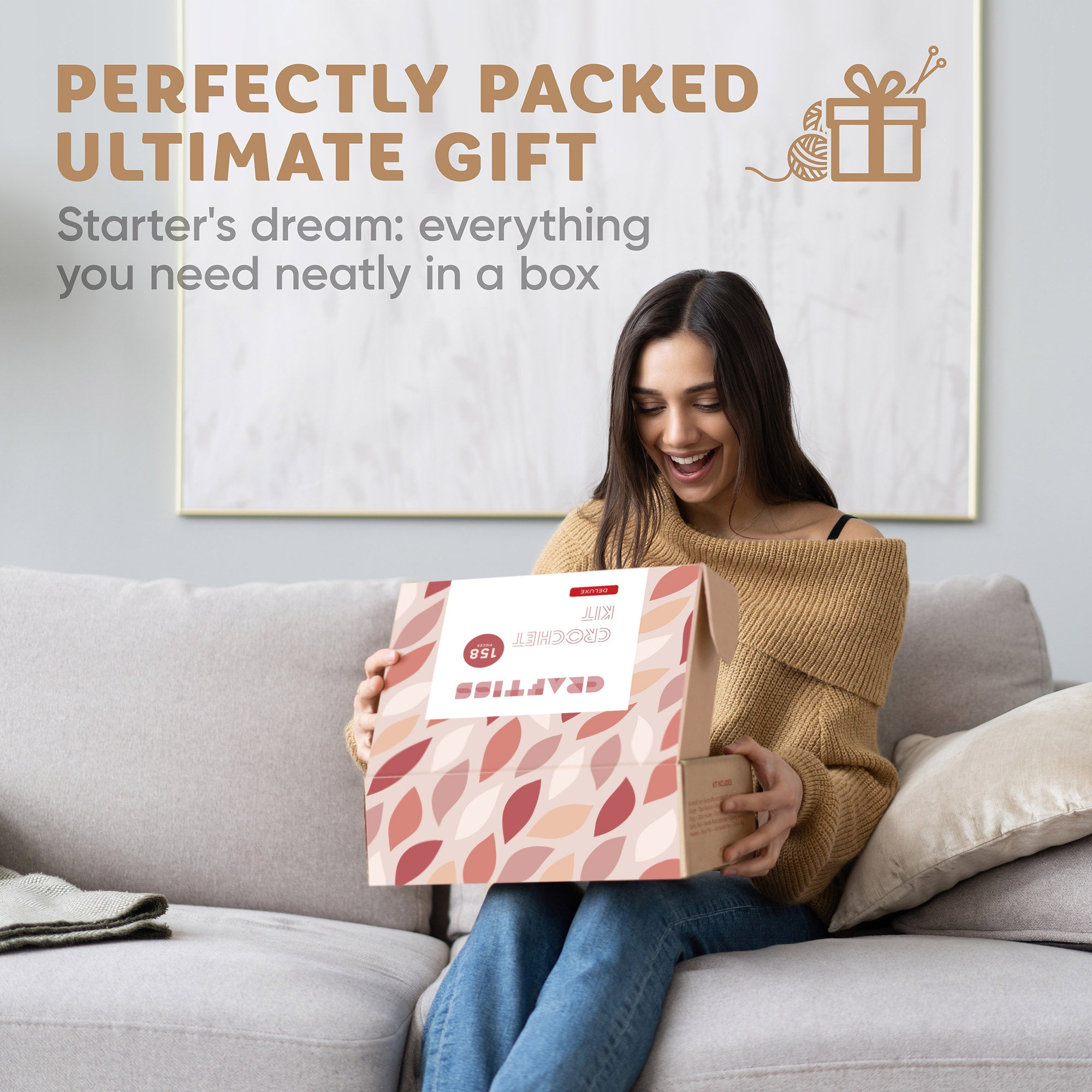 Craftiss crochet kit presented as a gift