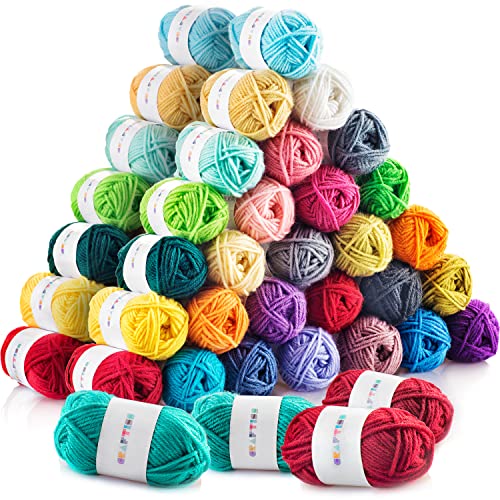 60*0.7 Oz Acrylic Yarn Skeins - 2600 Yards of Soft Yarn for Crocheting, Knitting and Craft Projects - CRAFTISS